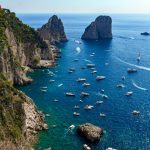 Capri, Italy. View from Giardini di Augusto overlooking Scoglio Unghia Marina