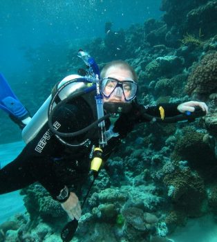 Grant diving the Great Barrier Reef, Australia