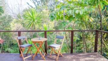 Broad Leaf Villas, table on deck