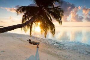 Hamock on beach Hamock on beach, Maldives