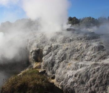 Hot Springs, Rotorua, New Zealand Thermal pools and sulphur-covered rock in Rotorua, New Zealand
