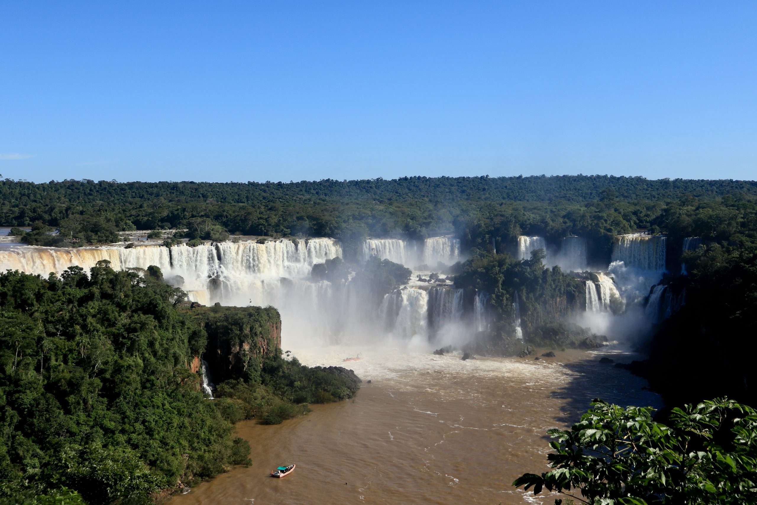 View from the Brazilian side of magnificent Iguazu Falls