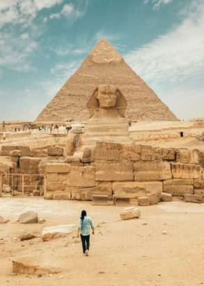 Sphinx and Pyramids in Cairo, Egypt